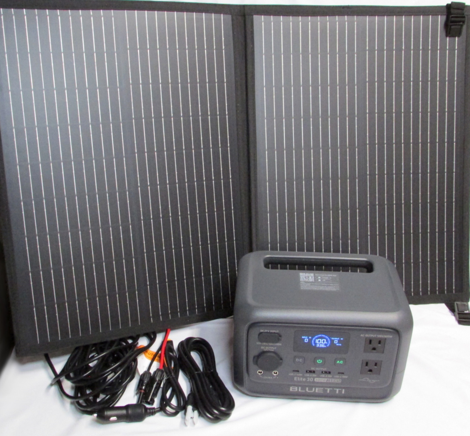 Bluetti Elite 30 V2 600W 60w Solar Panel CPAP UPS Power Station Generator 288Wh