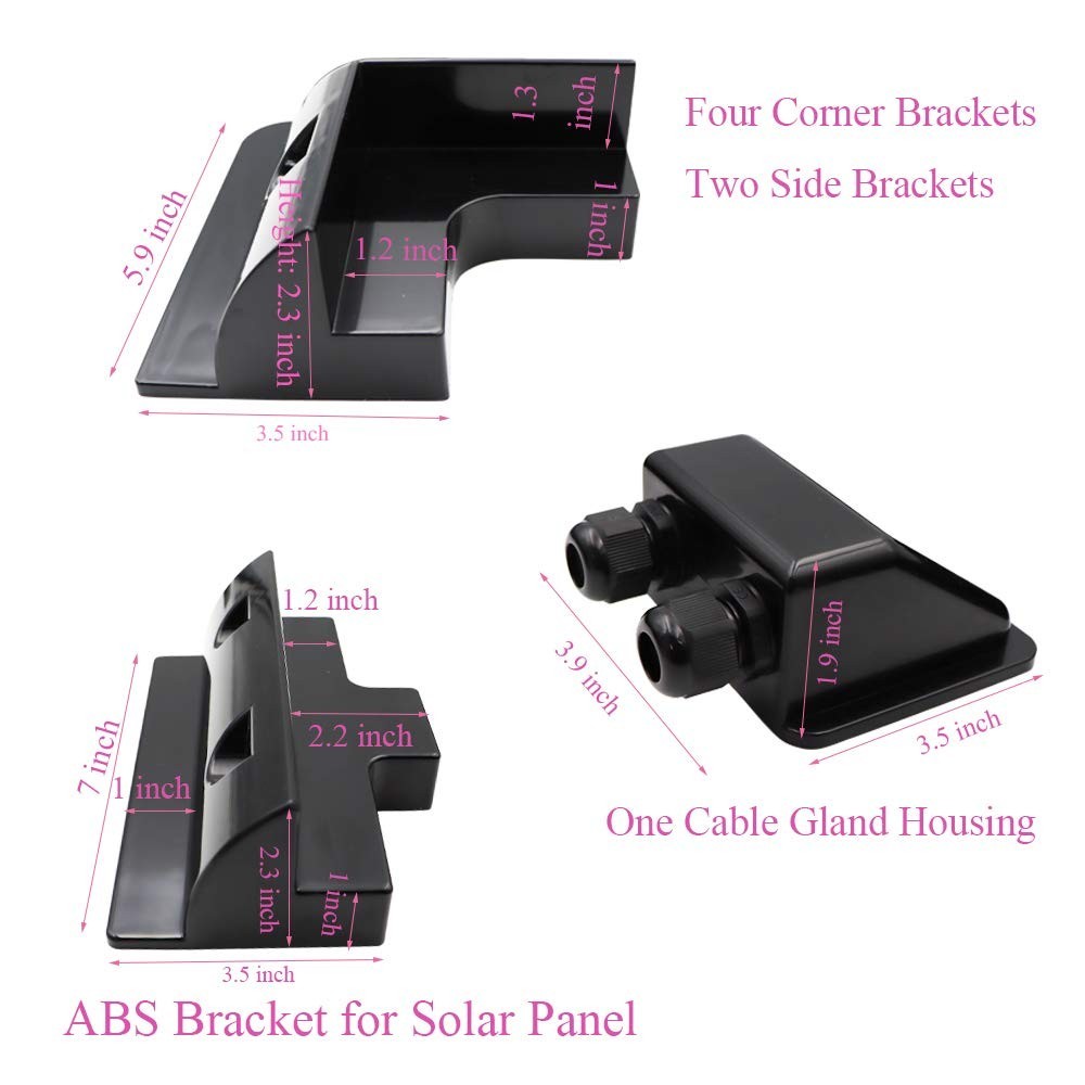 7PCS Solar Panel Mounting Brackets Kit – Drill-Free Corner Brackets for RVs, Cam