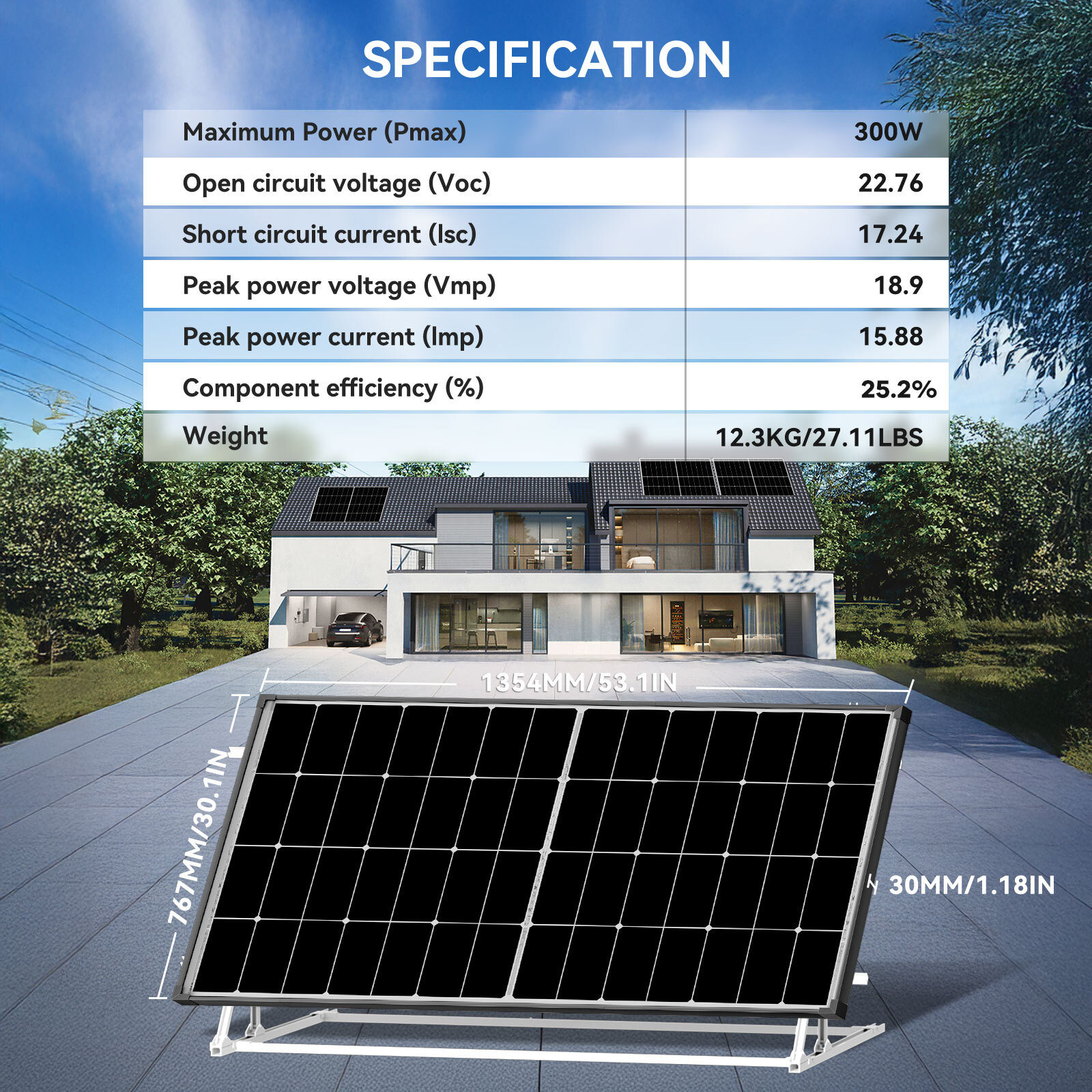 100W 200W 300W 12V Solar Panel Solar System Home Boat Charging Camp Power Carava