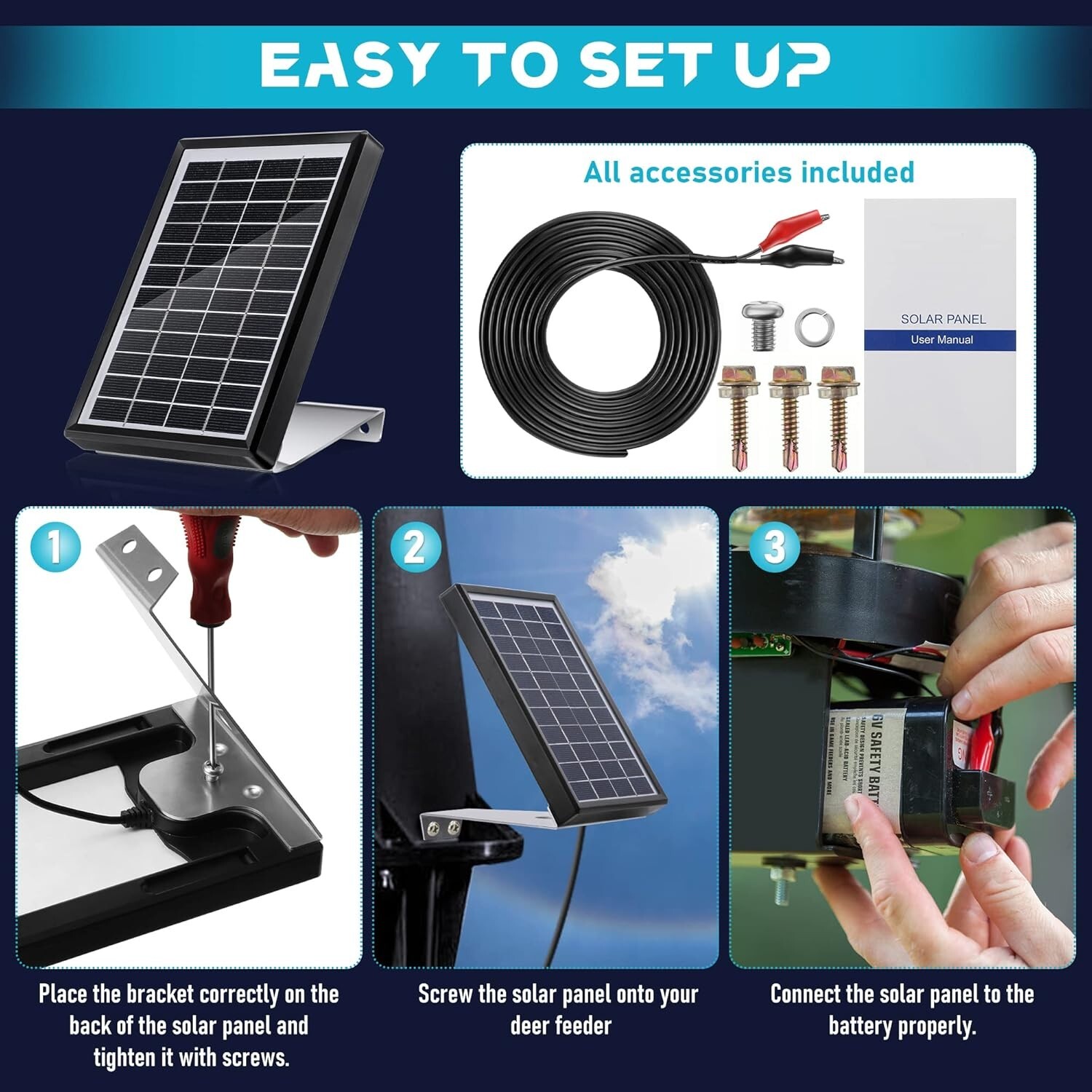 Sumind Solar Panel Charger for Feeder, 3.5W Panel Waterproof Solar Panel Battery
