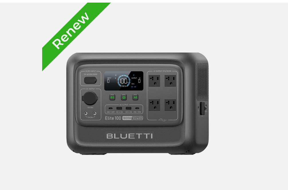 BLUETTI Elite 100 V2 1024Wh 1800W Portable Power Station+Carry Bag for Road Trip