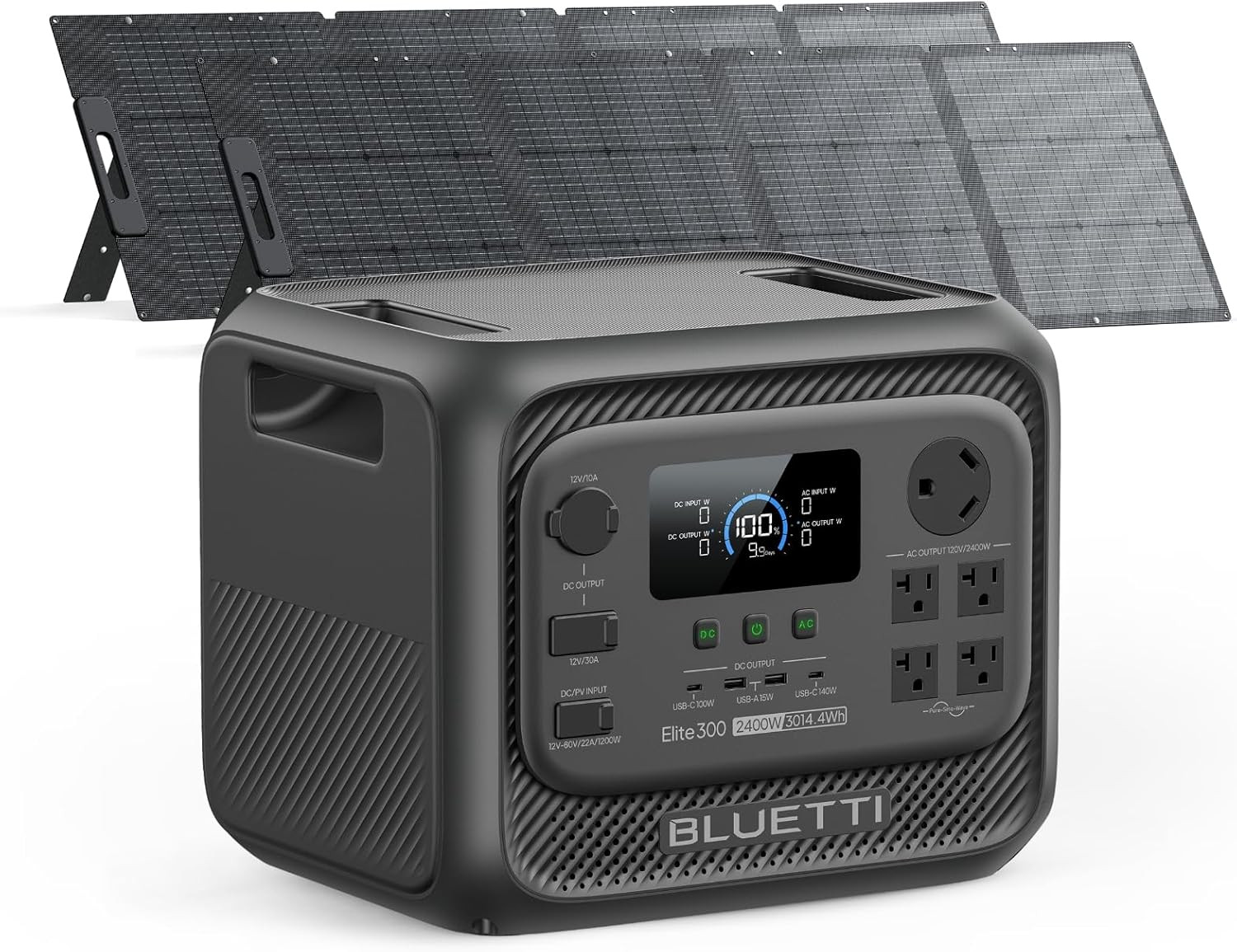 BLUETTI Elite 300 Solar Generator with 2×200W Solar Panels Included (Ship Separa
