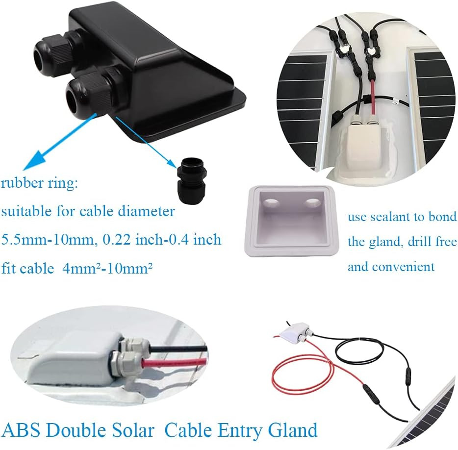 Solar Panel Mounting Brackets ABS Corner Bracket Kit 7PCS, Drill-Free Widely Use