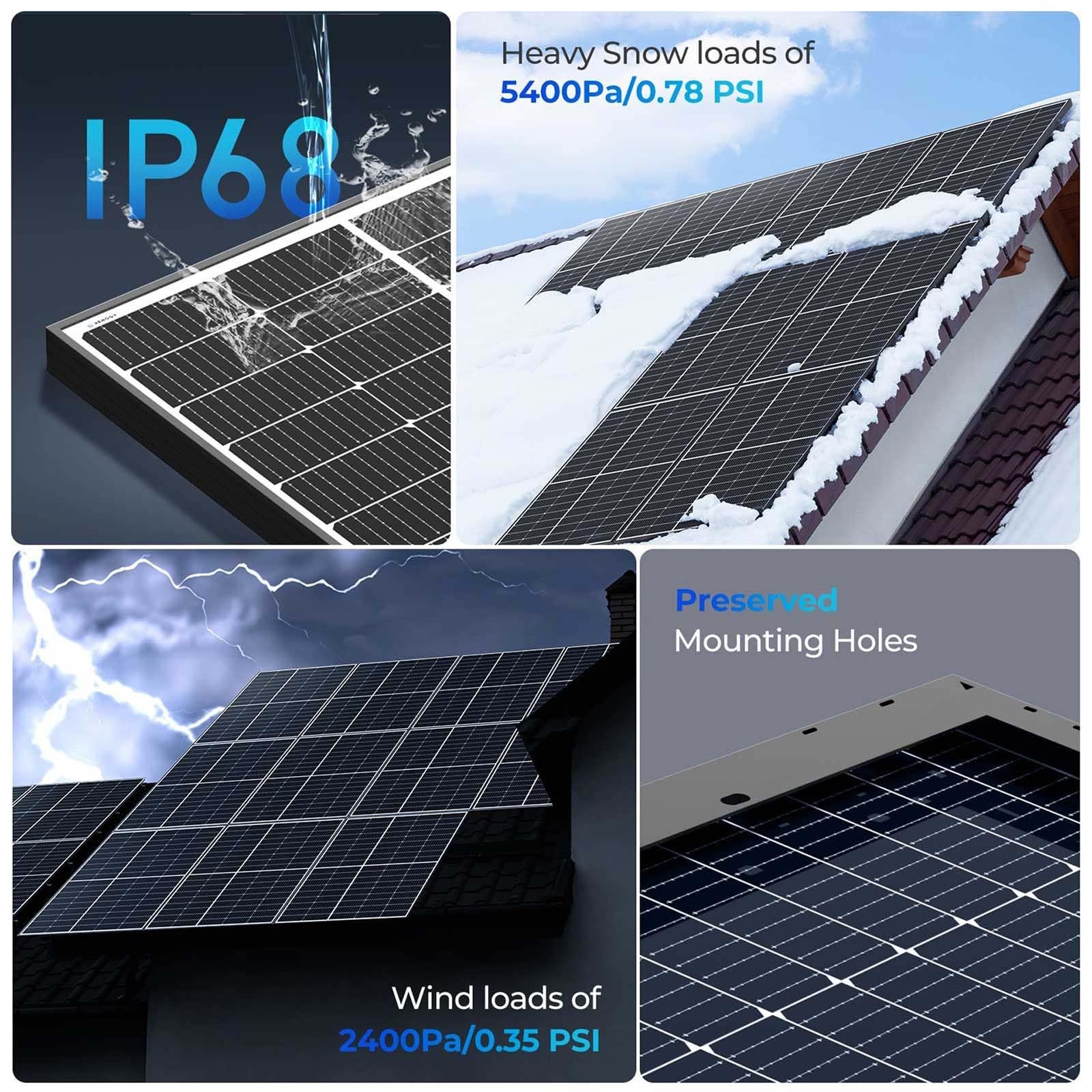 Renogy Solar Panels 640 Watts 12V/24V 2PCS 320W Bifacial Solar Panel Monocrys…