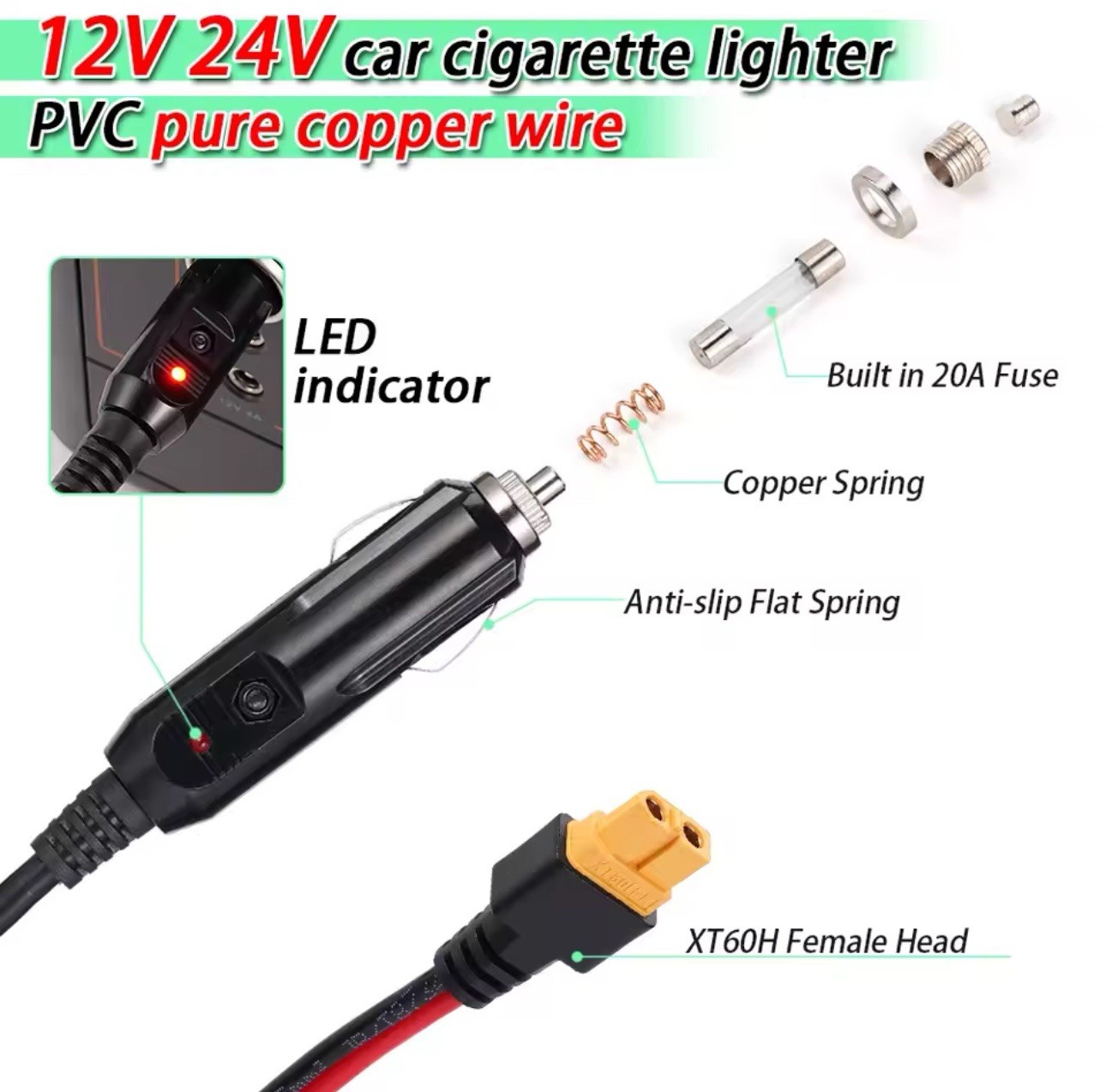 10 ft XT60 Female to Solar Connector Extension Cable Wire for Solar Generator