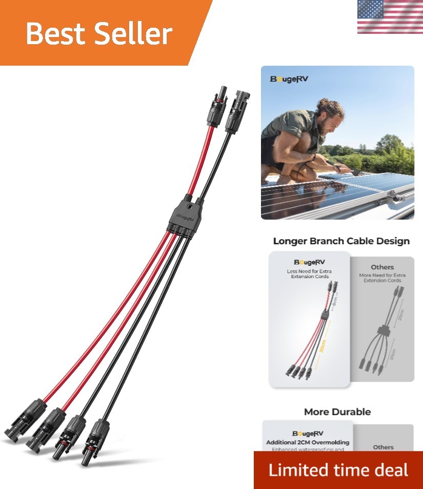 Durable 2 to 4 Y Branch Solar Panel Connectors – Heat Resistant & Easy Setup