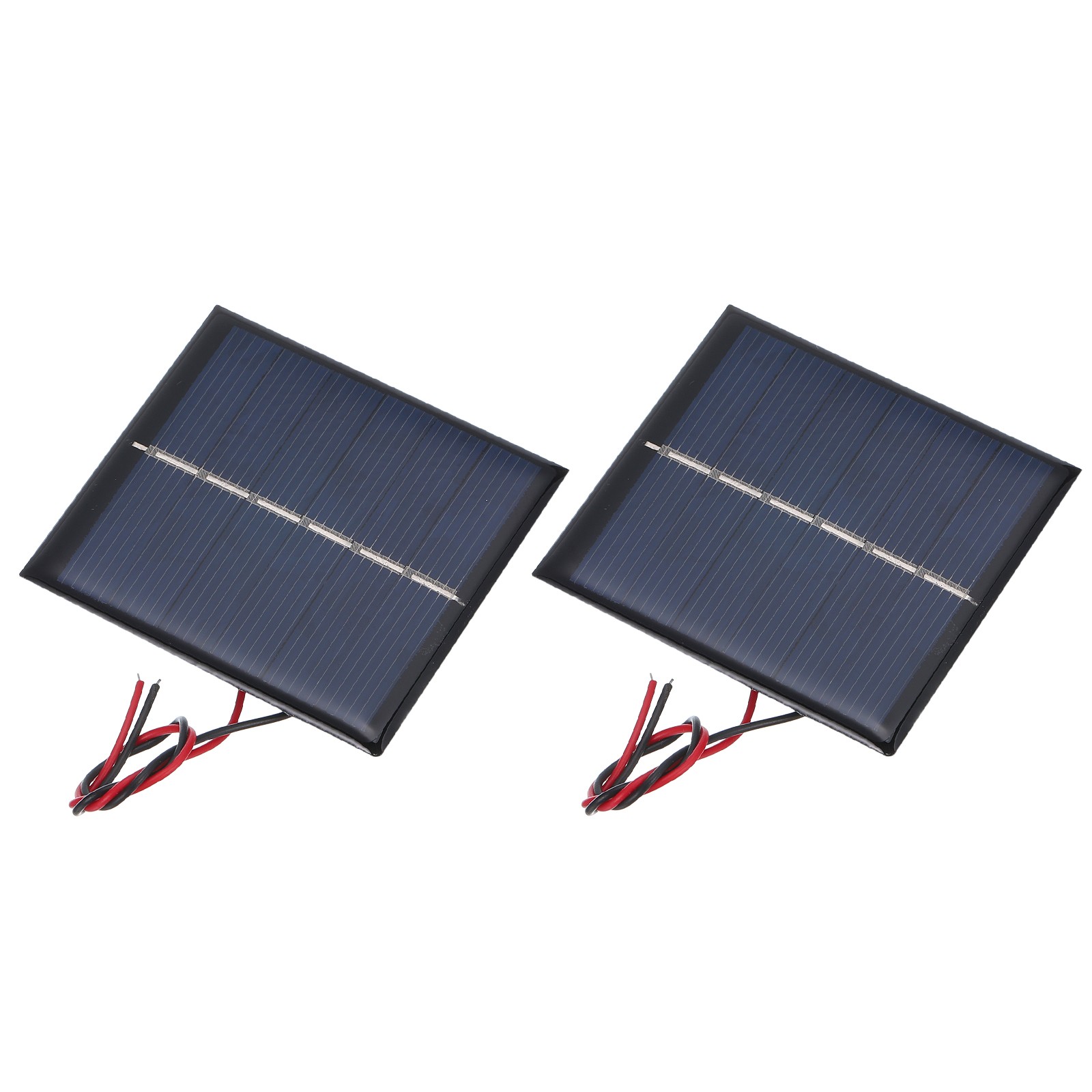 2 Pcs 3V 0.45W 150mA Mini Solar Panels with 2 Cable 60mm x 55mm