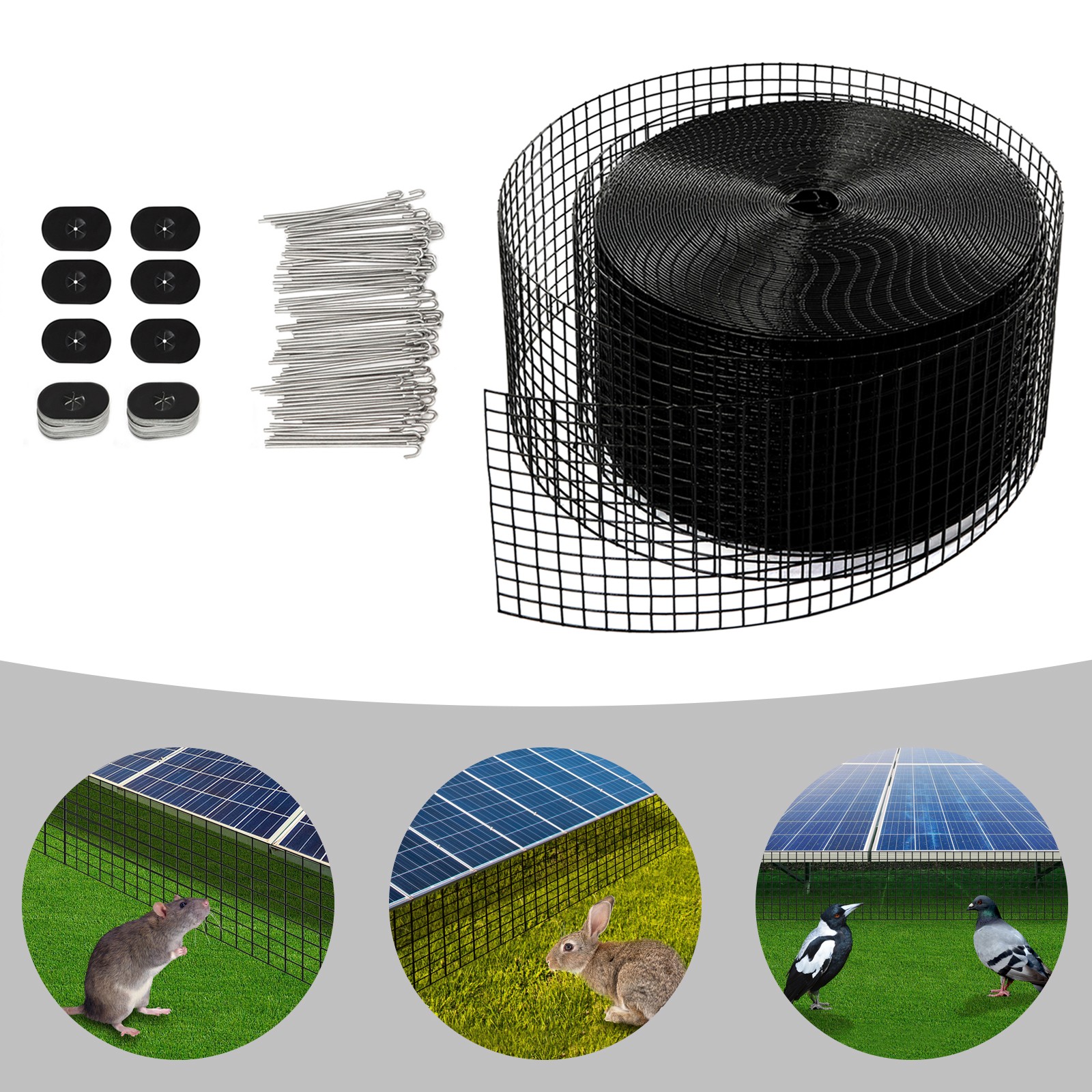 100ft Iron Mesh Rodent Barrier Solar Panel Bird Guard For Roof/garden/farmhouse