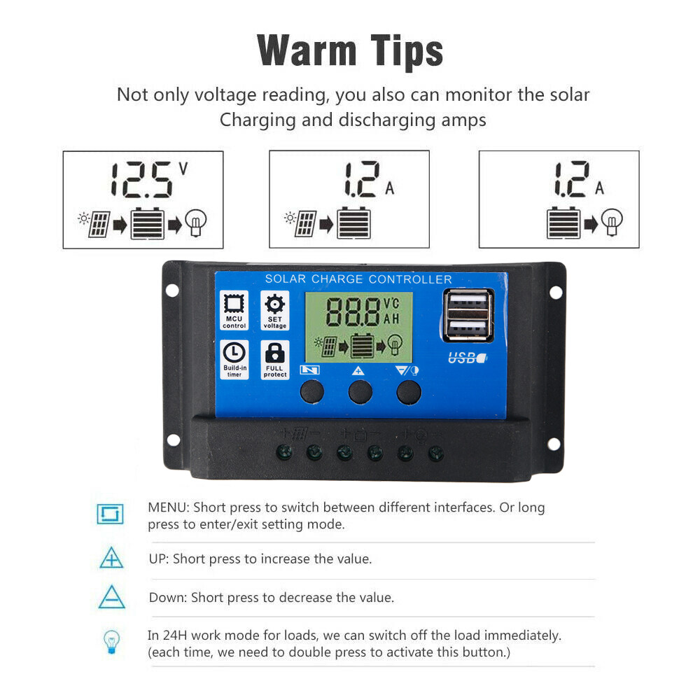 200 W Solar Panel Kit 100A 12V Battery Charger Controller Caravan Boat Camping
