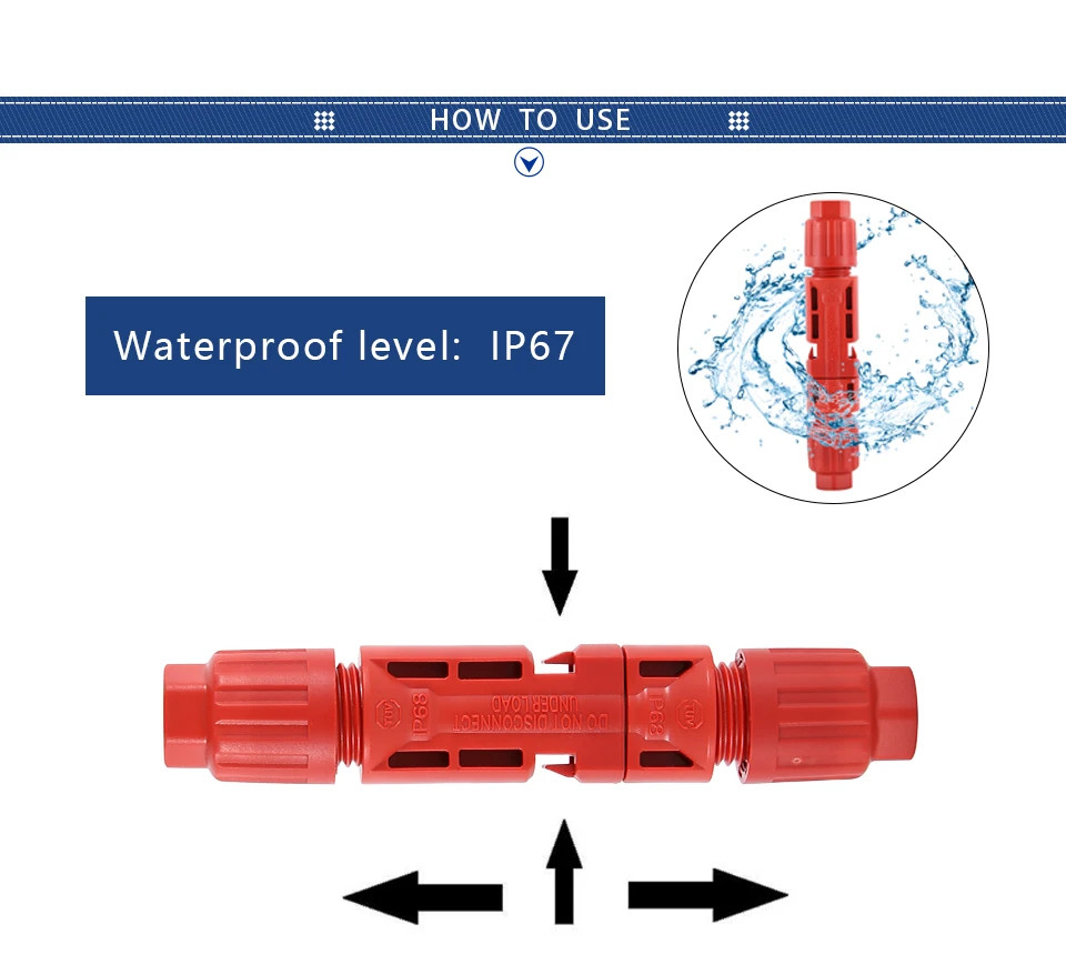 1 Pair PV Connector TUV Approved 1000V DC 35A Male Female For 2.5–6mm² Cable
