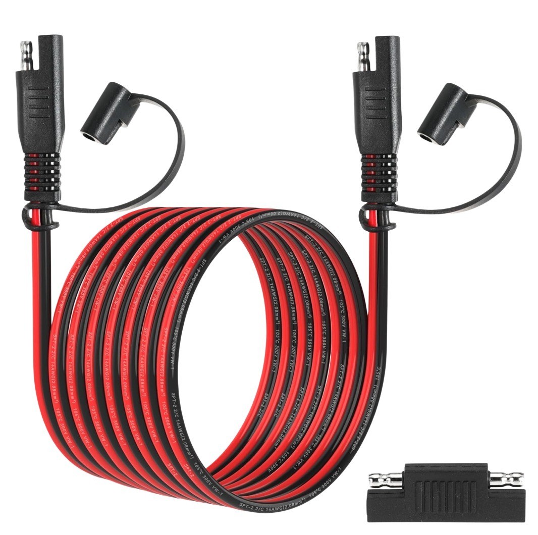 12FT 14AWG SAE Extension Cable for Solar Panel RV Battery Automotive and Marine