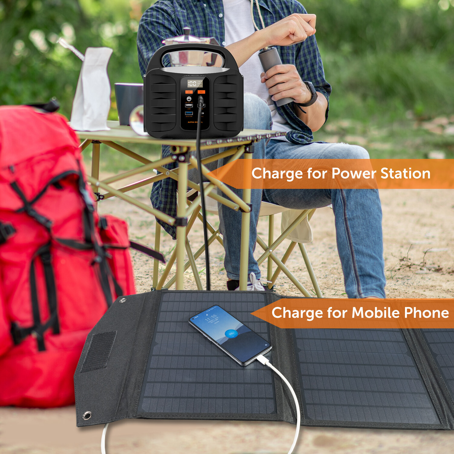 40W Folding Solar Charging Panel-Charge Smartphones/Tablets/Other Devices