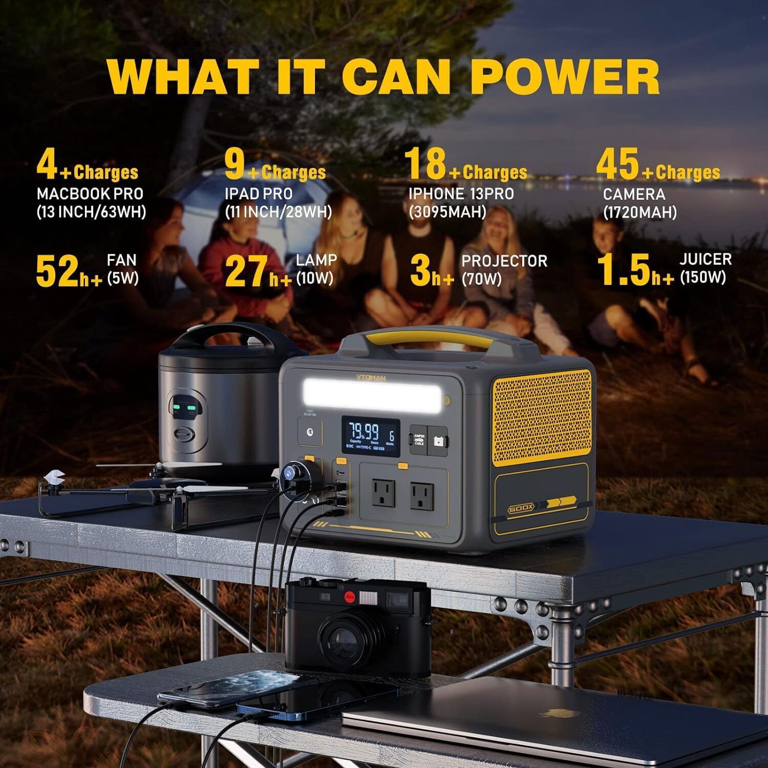 New VTOMAN Jump 600X Portable Power Station 600W (1200W Peak) 299Wh LiFePO4