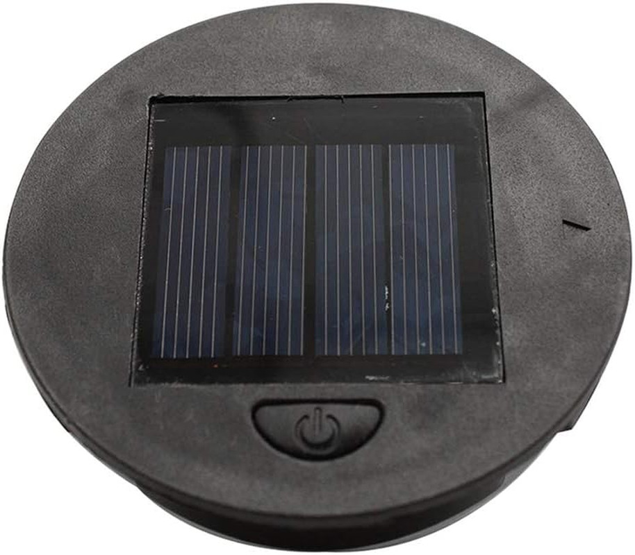 2 Pack Solar Light Replacement Top,Waterproof Round Solar Panel,Warm White LED,