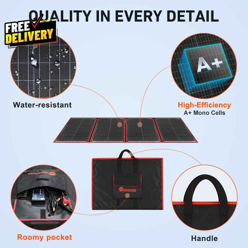 200W 18V Portable Foldable Solar Panel Kit 29X21Inch,11.7Lb Solar Charger……