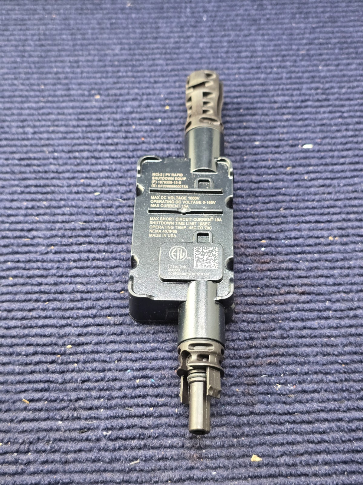 Tesla 1879359-15-B Mid-Circuit Interrupter MCI-2 PV Rapid Shutdown 0-165V, 15A