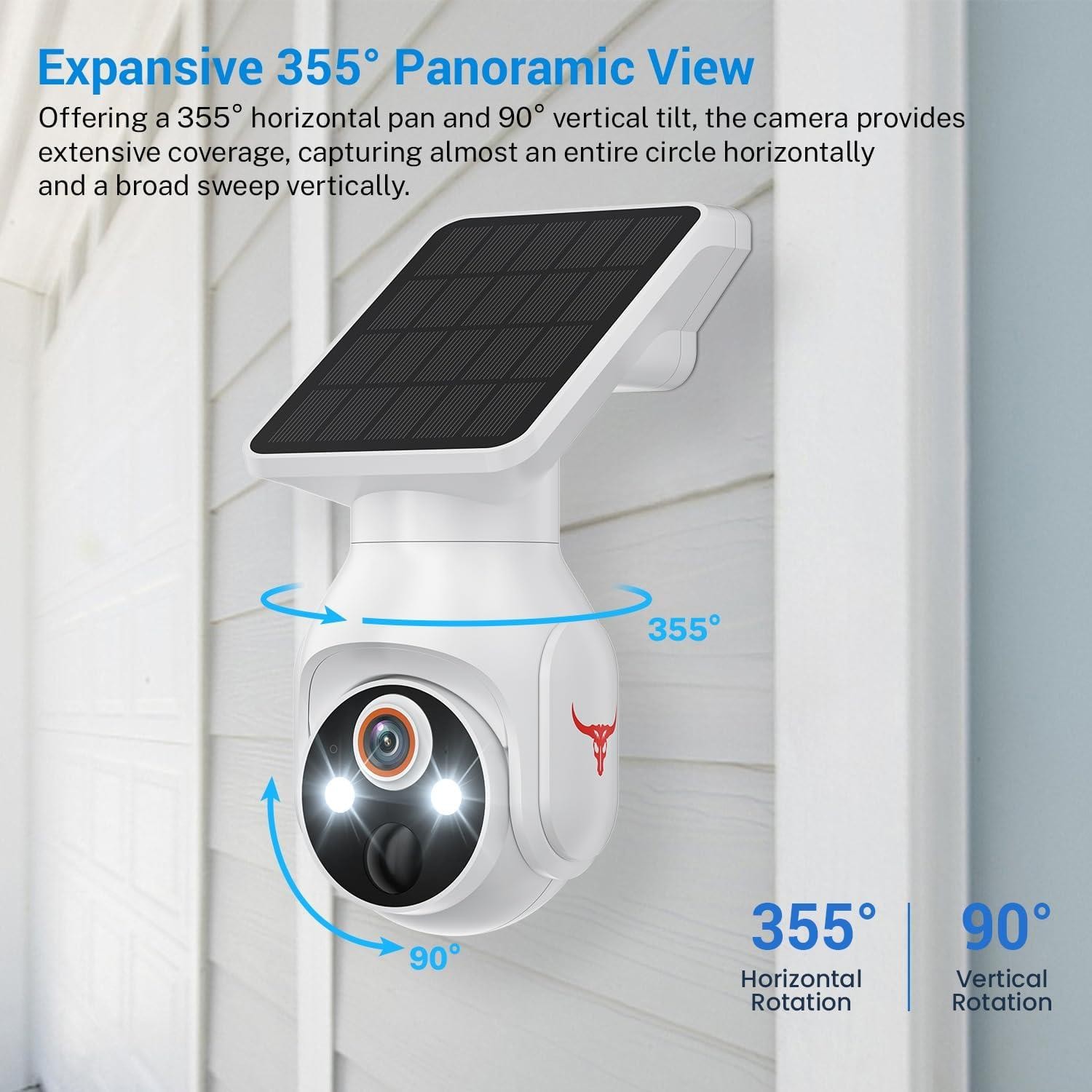 1080P Security Camera Wireless with Solar Panel, Smart AI Human Detection, 2-Way
