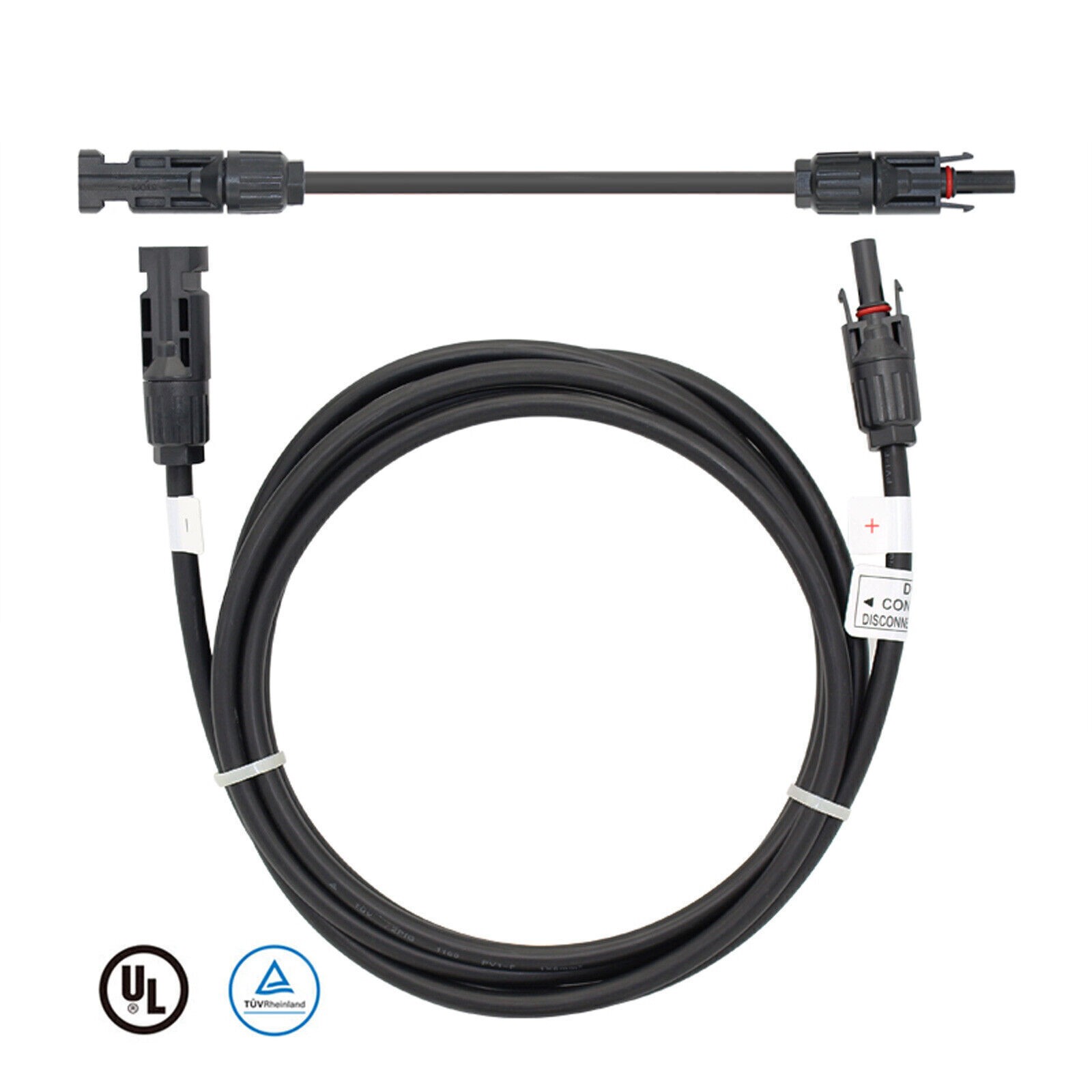 Solar Panel Wire 12AWG Gauge Black & Red Extension Cable Kits with F/M Connector