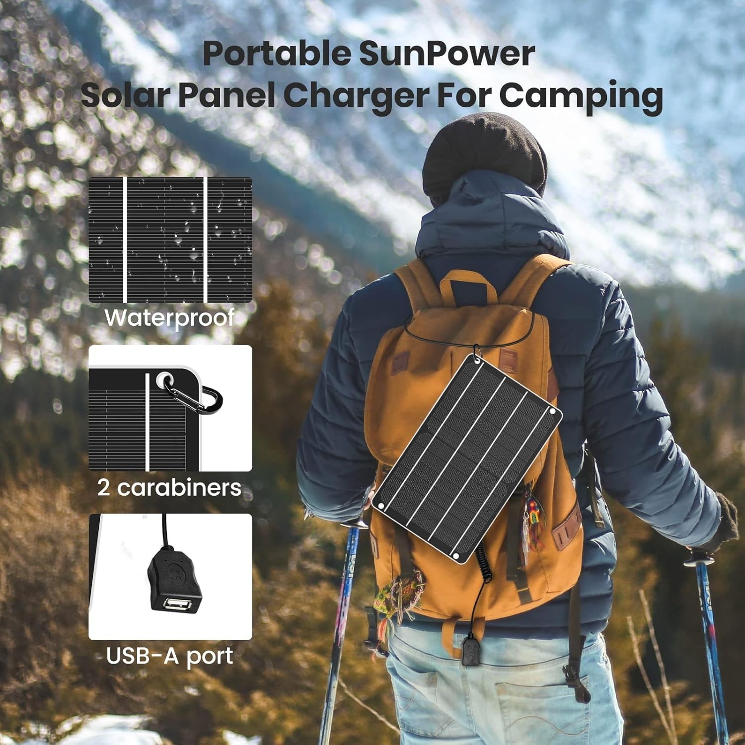 6W Mini USB Solar Panel, Waterproof Monocrystalline Module DIY Kit with PET …