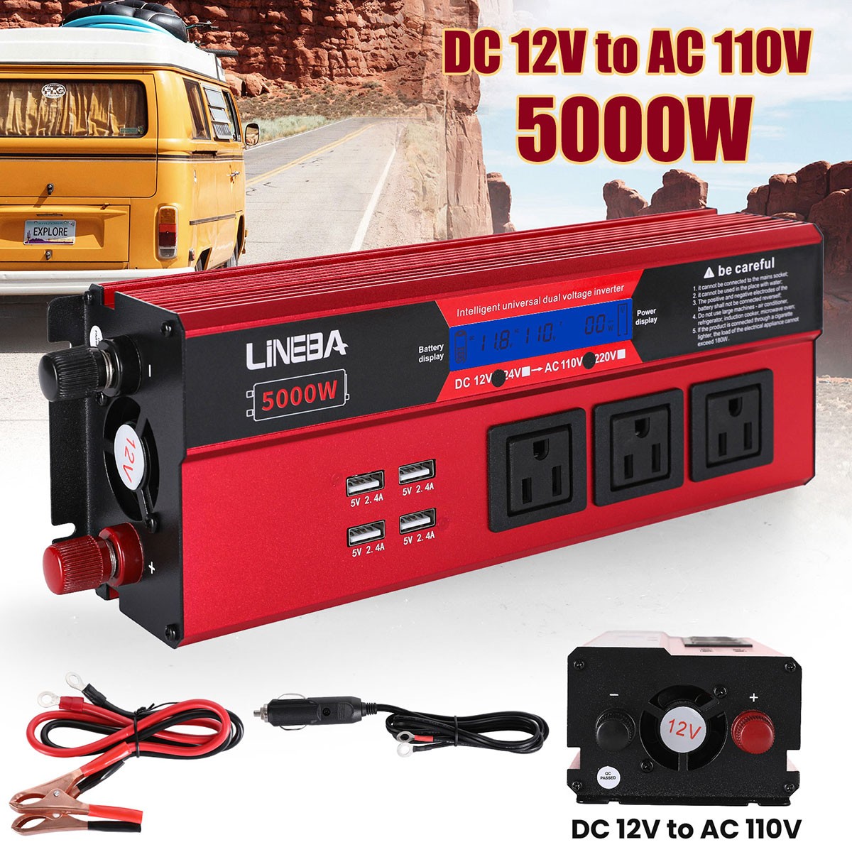 Complete Solar Panel Kit 5000W Power Inverter Set 12V Battery Charger Controller
