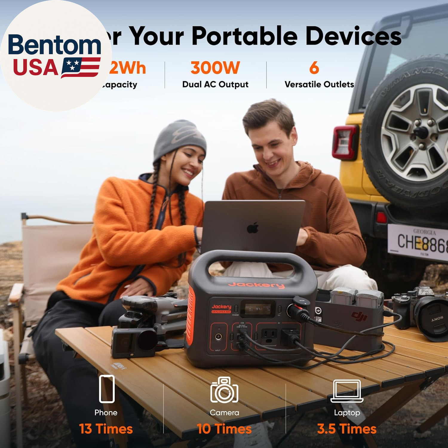 Portable Power Station Explorer 300, 292Wh Backup Lifepo4 Battery, Solar Generat