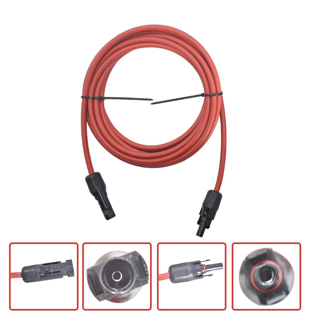 High Quality 1 Pair Solar Panel Extension Cable Wire Connector 10 AWG 15ft