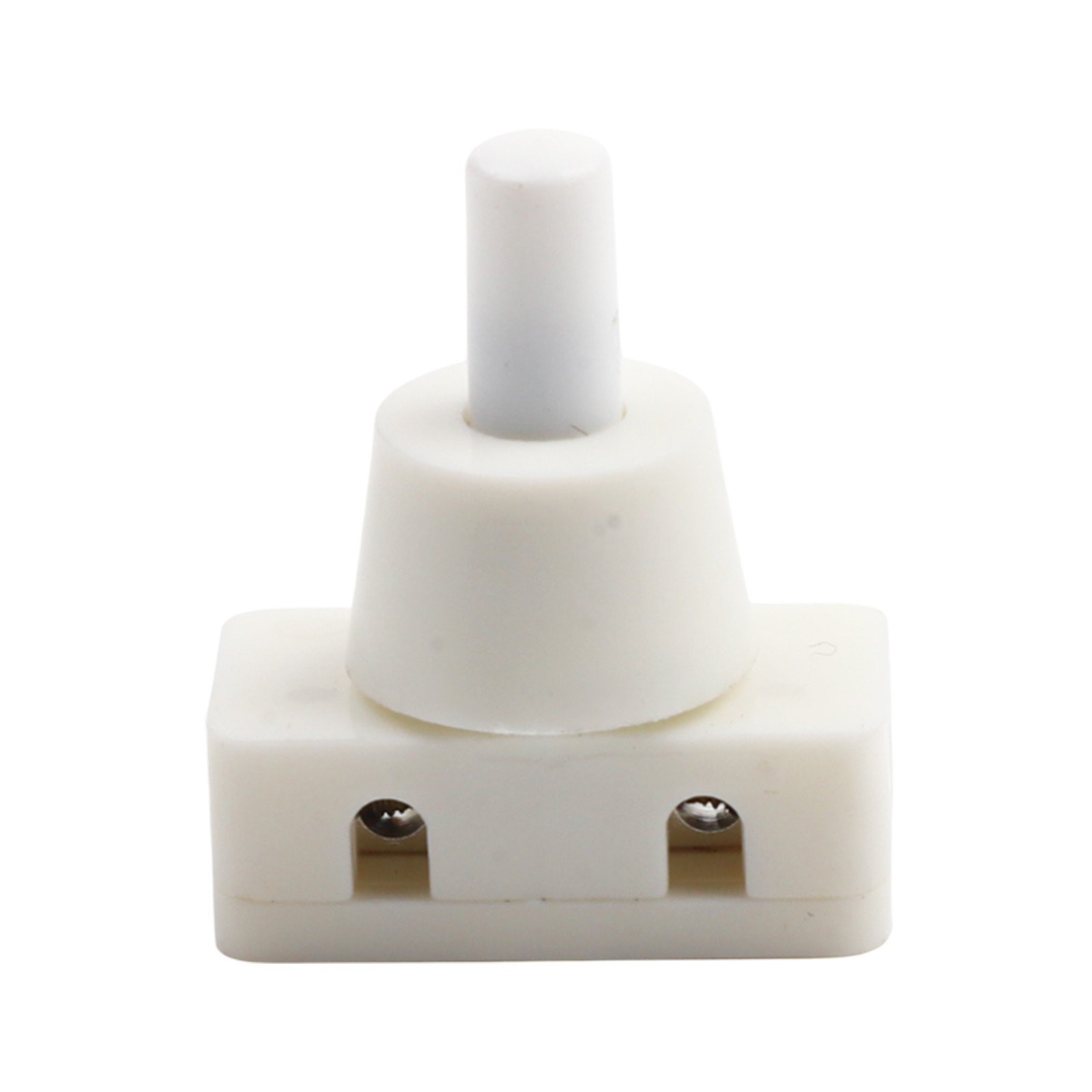 White Selflocking Push Button Switch Plastic 2A 250V for Lamp 5 Pieces Pack