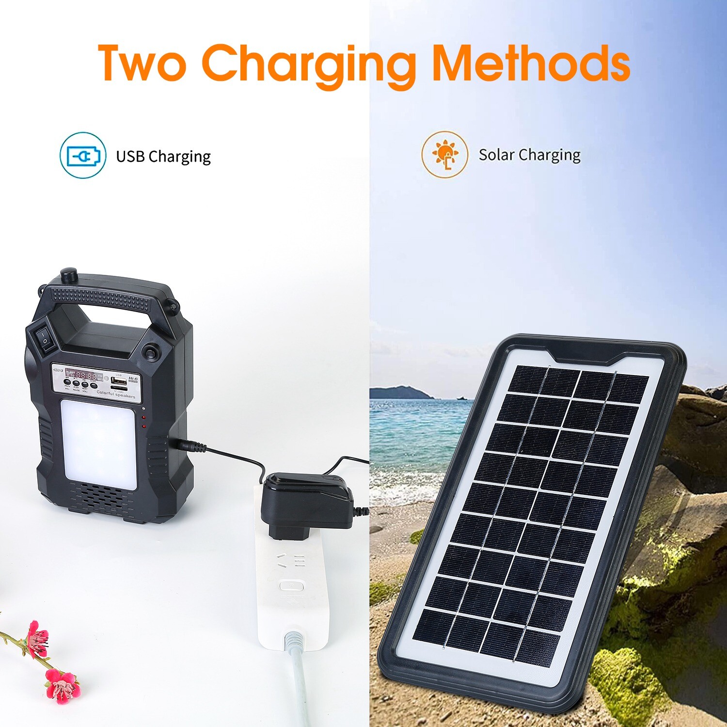 Portable Solar Panel Generator Station Kit Power Bank Outlet Camping Emergency