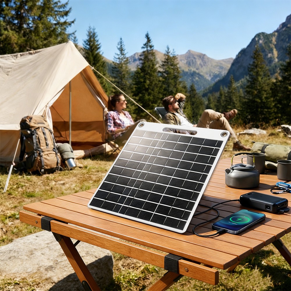 50W Flexible Solar Panel USB Output Phone Power Bank Outdoor RV Emergency Use