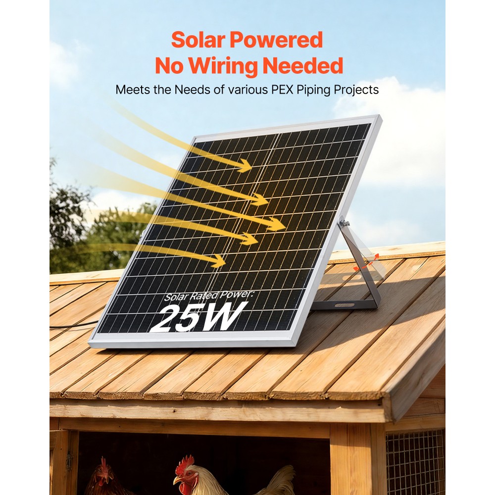 25W Solar Powered Fan 220 CFM Airflow 2030 RPM High Speed Adjustable Panel