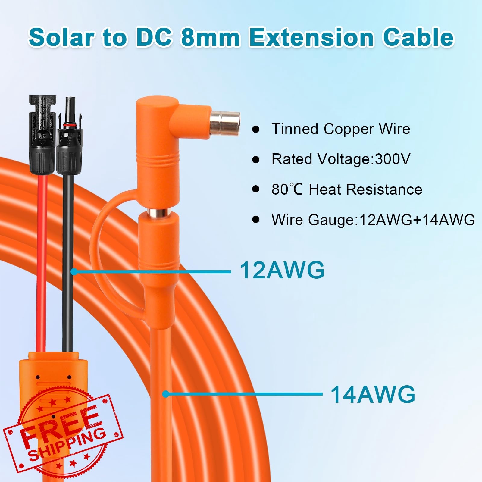 XRDS-RF Solar Panel to DC Cable 25 FT