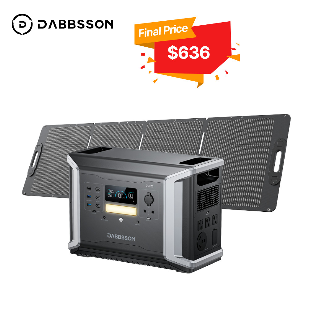 Dabbsson 2150Wh Power Station Solar Generator w/210W Solar Panel for Home Backup