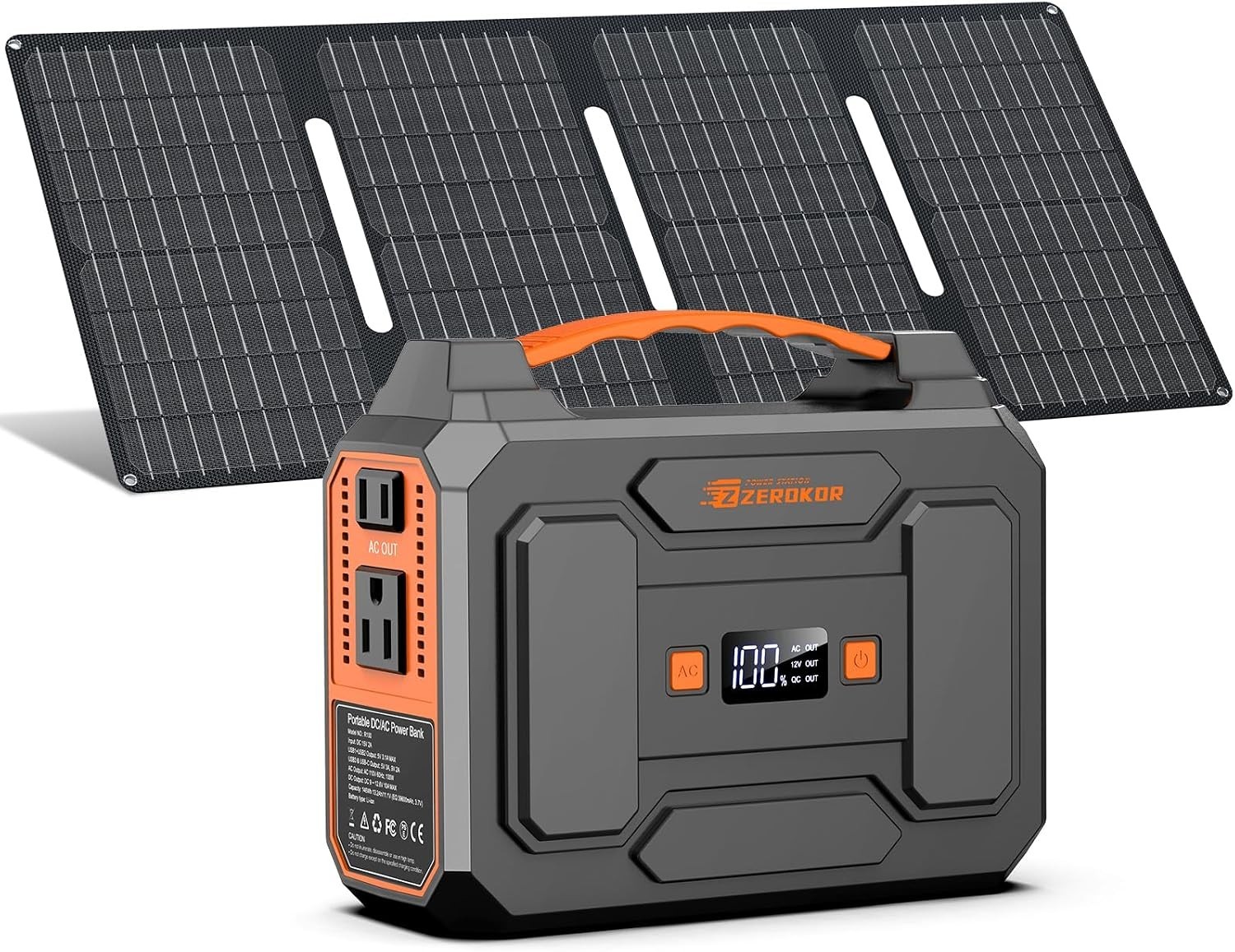 Portable Lithium-Ion Battery Pack with Solar Panel