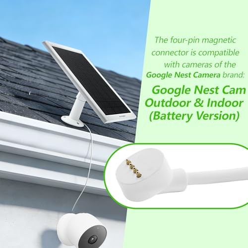 8W Solar Panel for Google Nest Camera Outdoor&Indoor Battery Version White
