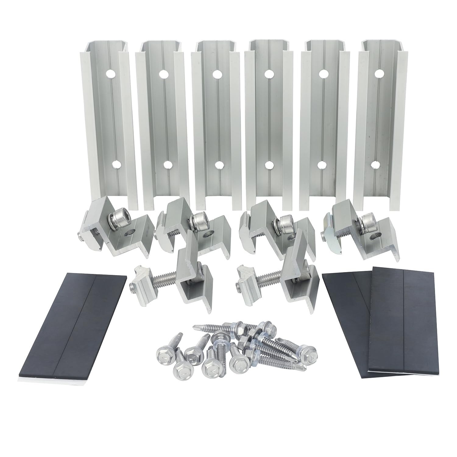 Universal Solar Panel Roof Mounting Kit – Complete 2 Panel Rack System for DIY,