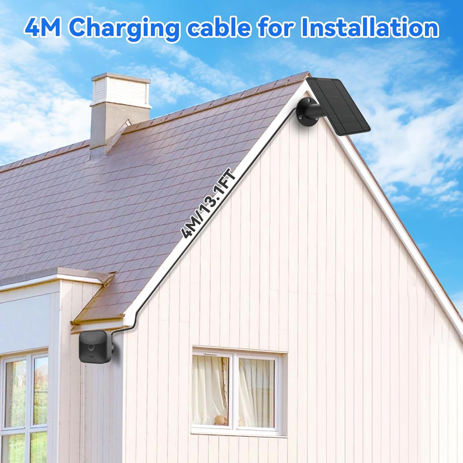 Solar Panel for Blink Camera Outdoor, 6W Solar Panel with Battery Compatible wit