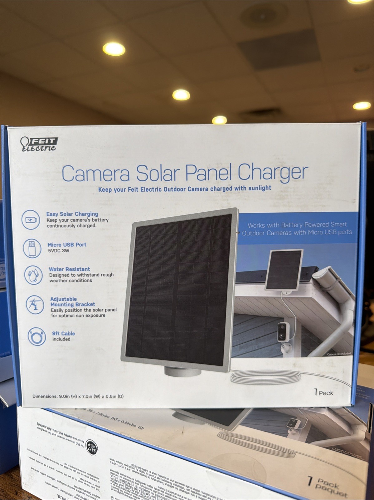 Feit Electric Camera Solar Panel Charger 9″ x 7” New In Sealed Box
