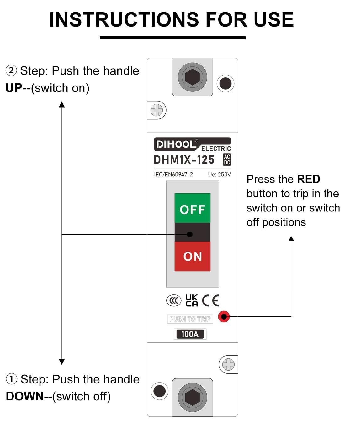100 Amp DC Disconnect Switch for Solar, UPS, and Power Station Applications