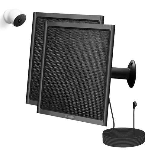8W Solar Panel for Google Nest Camera Outdoor&Indoor Battery Version Black