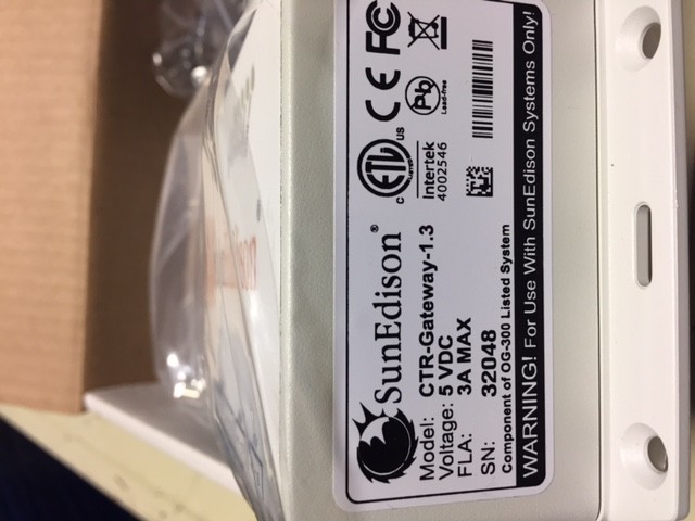Brand New Sun Edison Solar Gateway CTR-Gateway 1.3