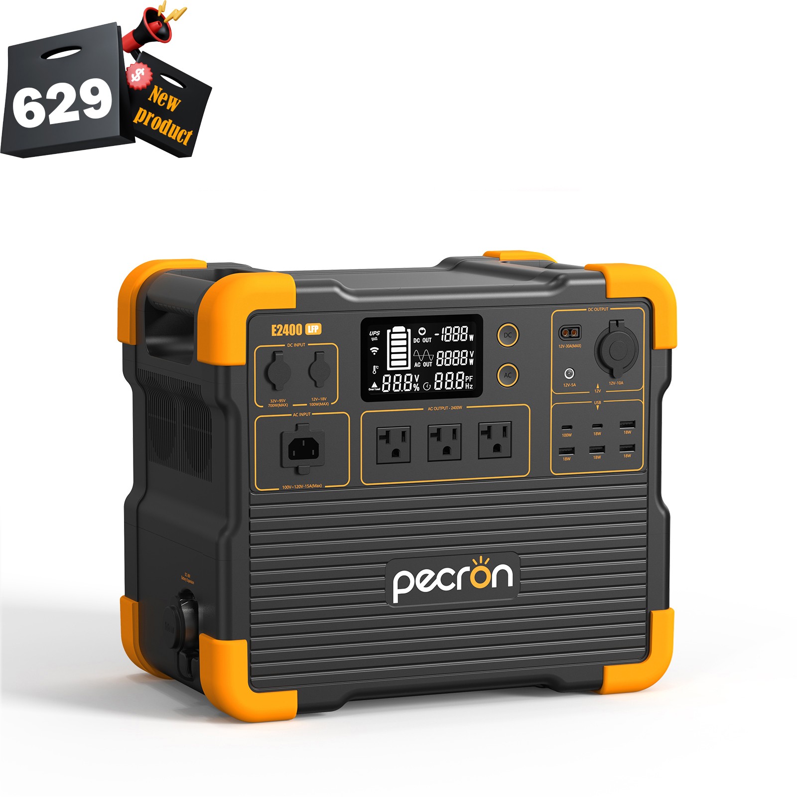 E2400LFP Pecron Portable Power Station 2048Wh 2400W LiFePO4 Scalable 8192Wh