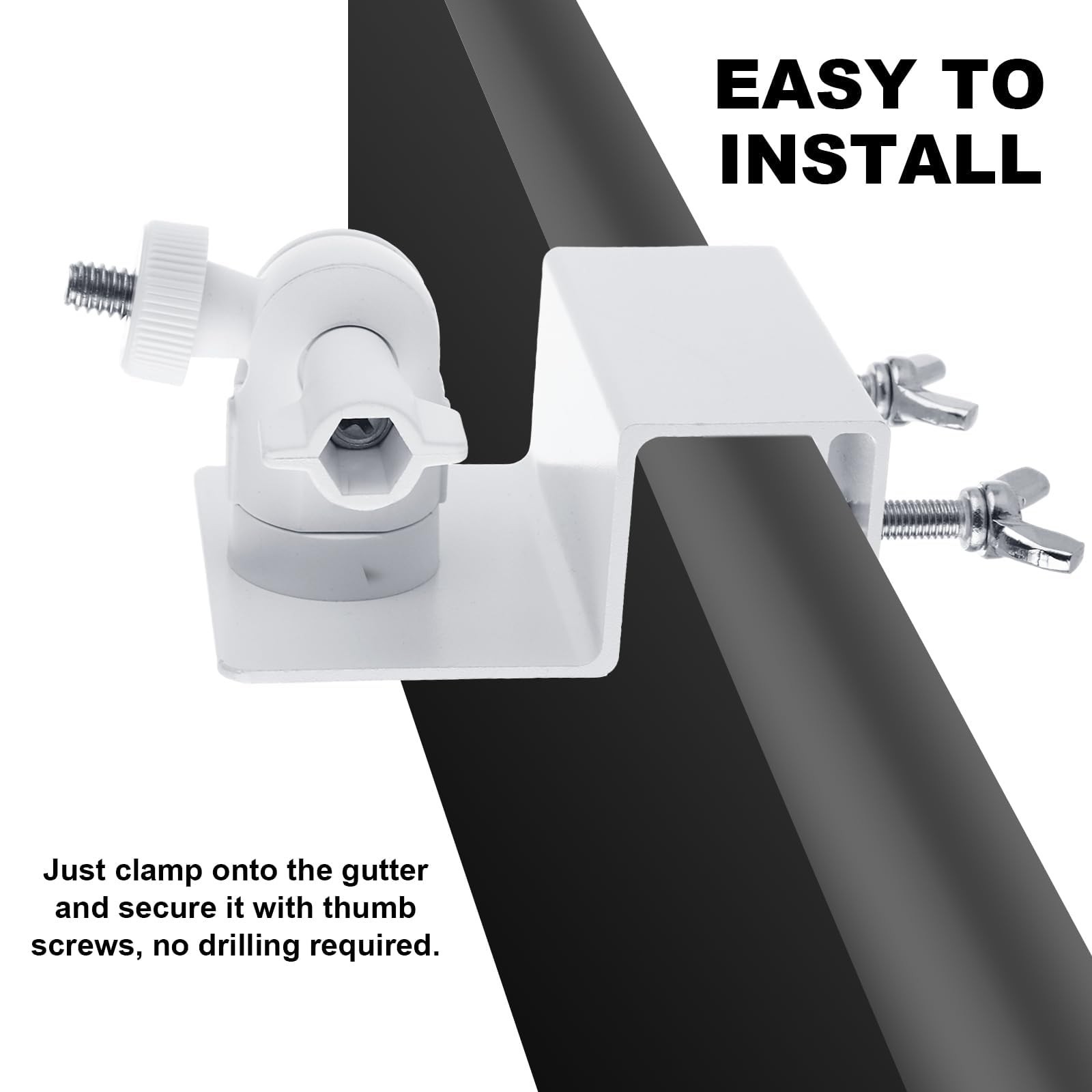 4 PCS Universal Solar Panel Gutter Mount for Ring, Blink, Arlo & More – White
