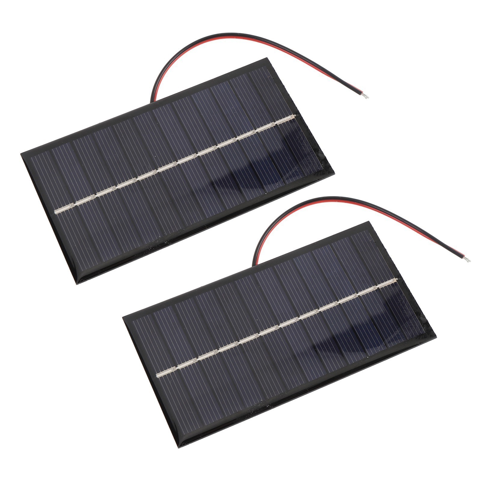 2pcs Solar Panel with Cable 1W 6V Polycrystalline Silicon Solar Charging Panel