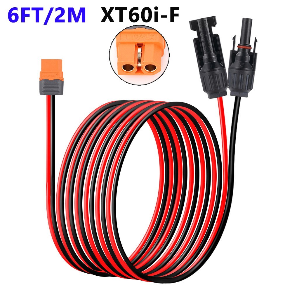 6 ft XT60i Female to Solar Connector Extension Cable Wire for Solar Generator