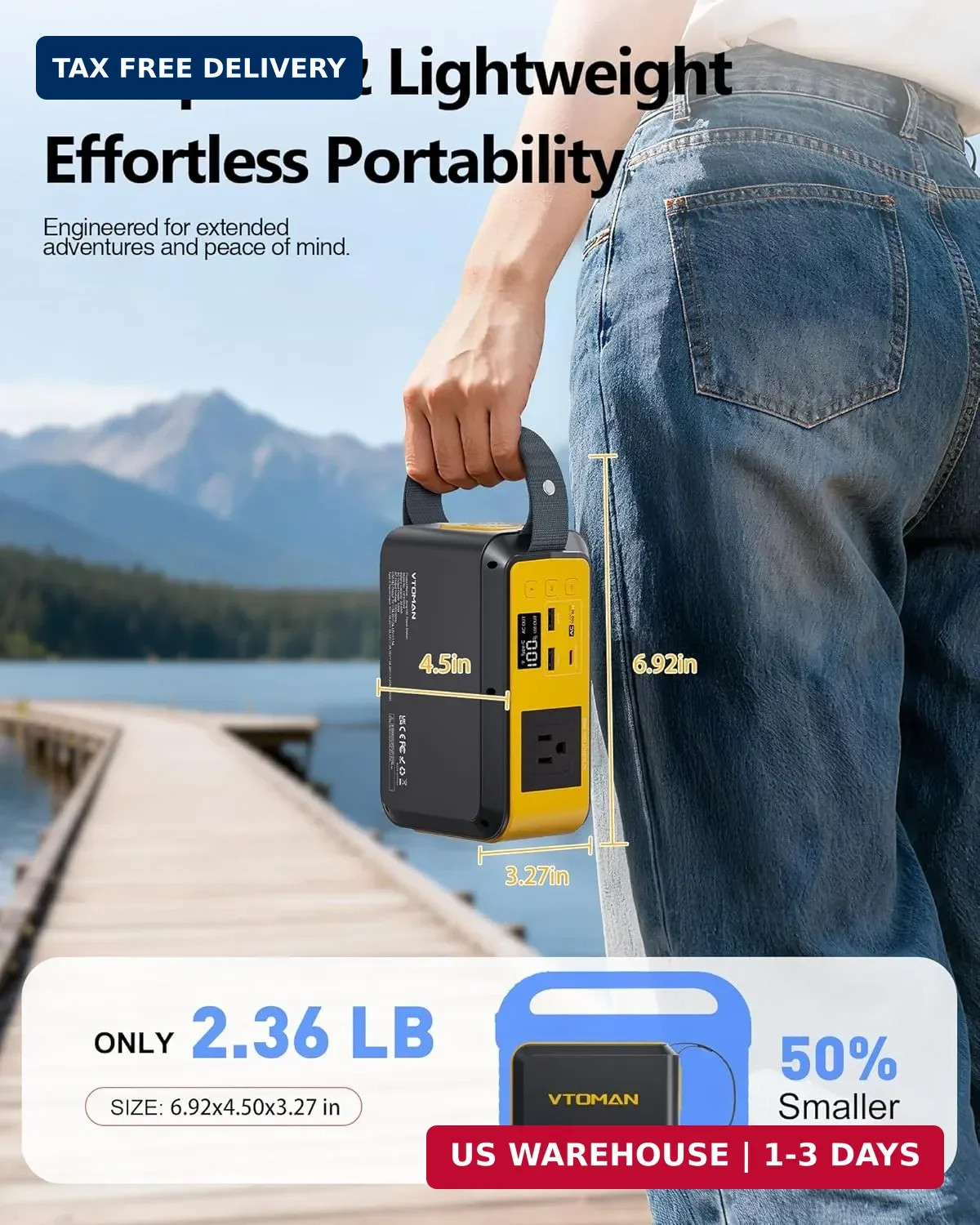 VTOMAN Jump 100 Portable Power Station, Solar Generator LiFePO4 Battery Power St