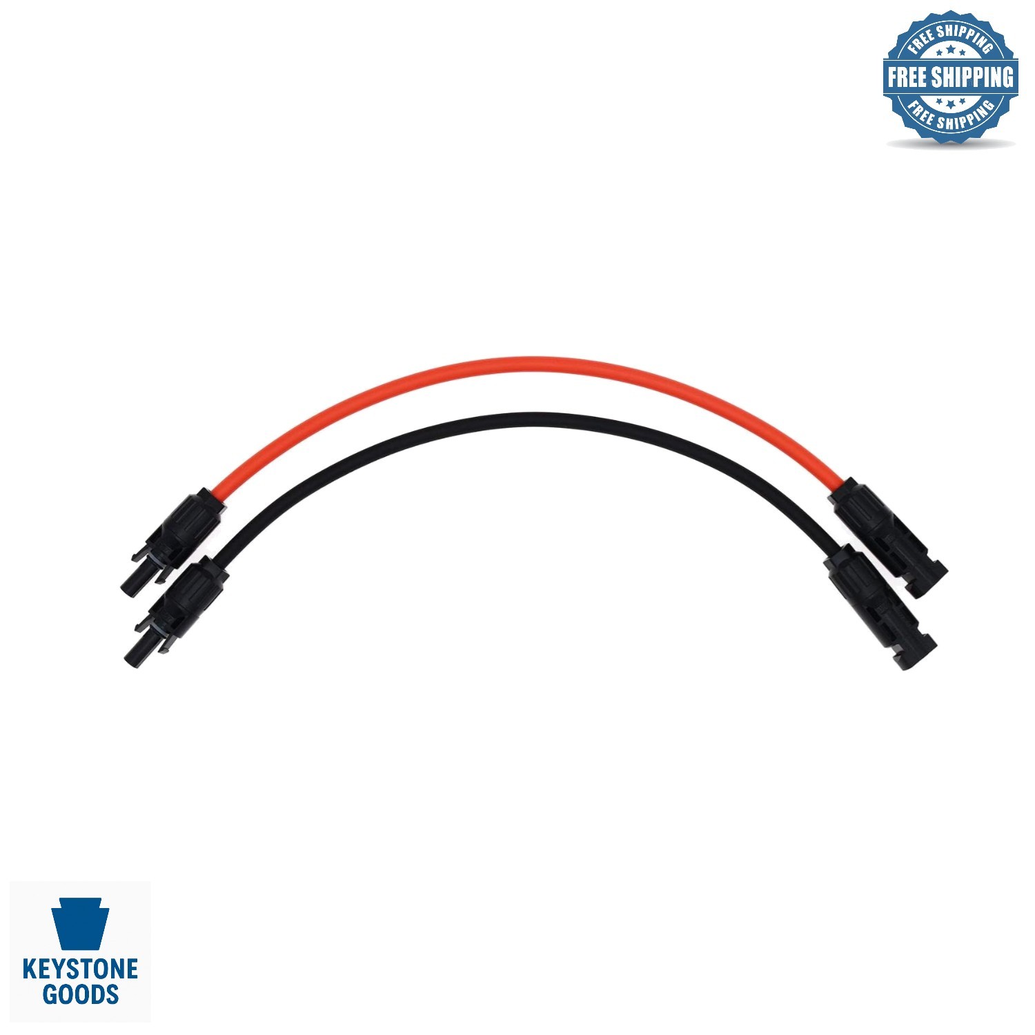 10AWG Waterproof Solar Extension Cable 1ft with PV Connectors