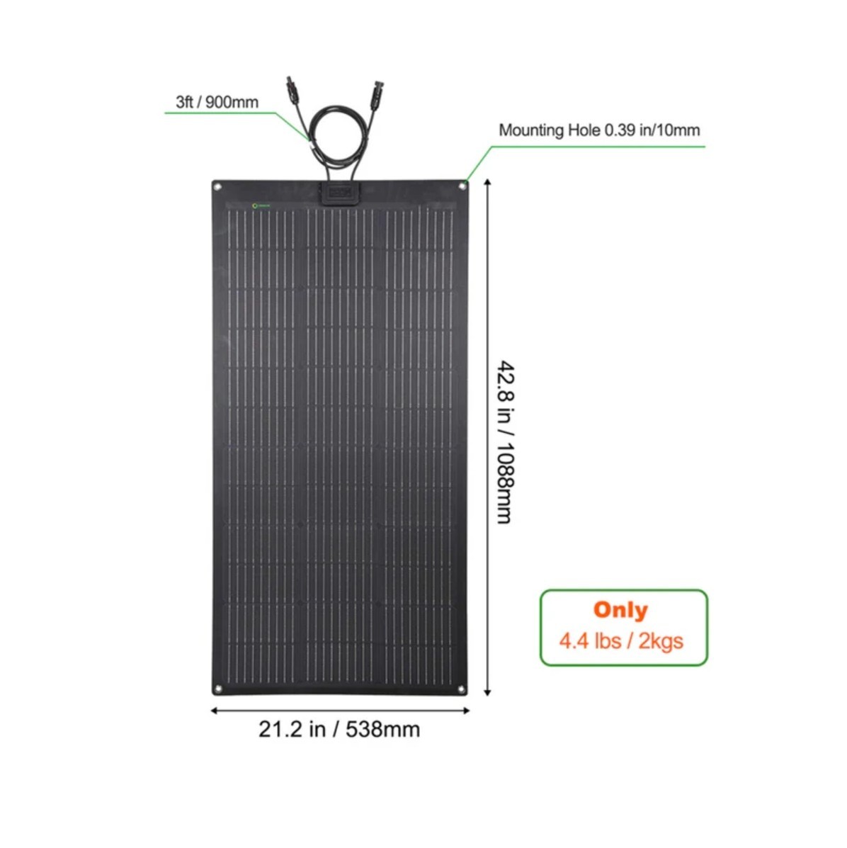 Lensun 100W 12V Flexible Solar Panel