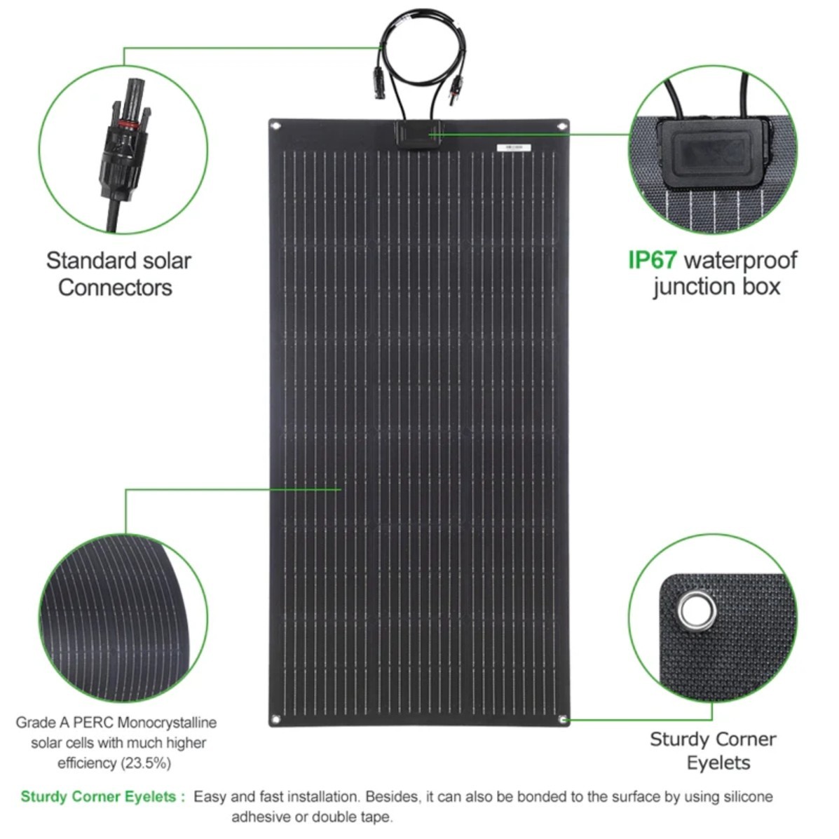 Lensun 100W 12V Flexible Solar Panel