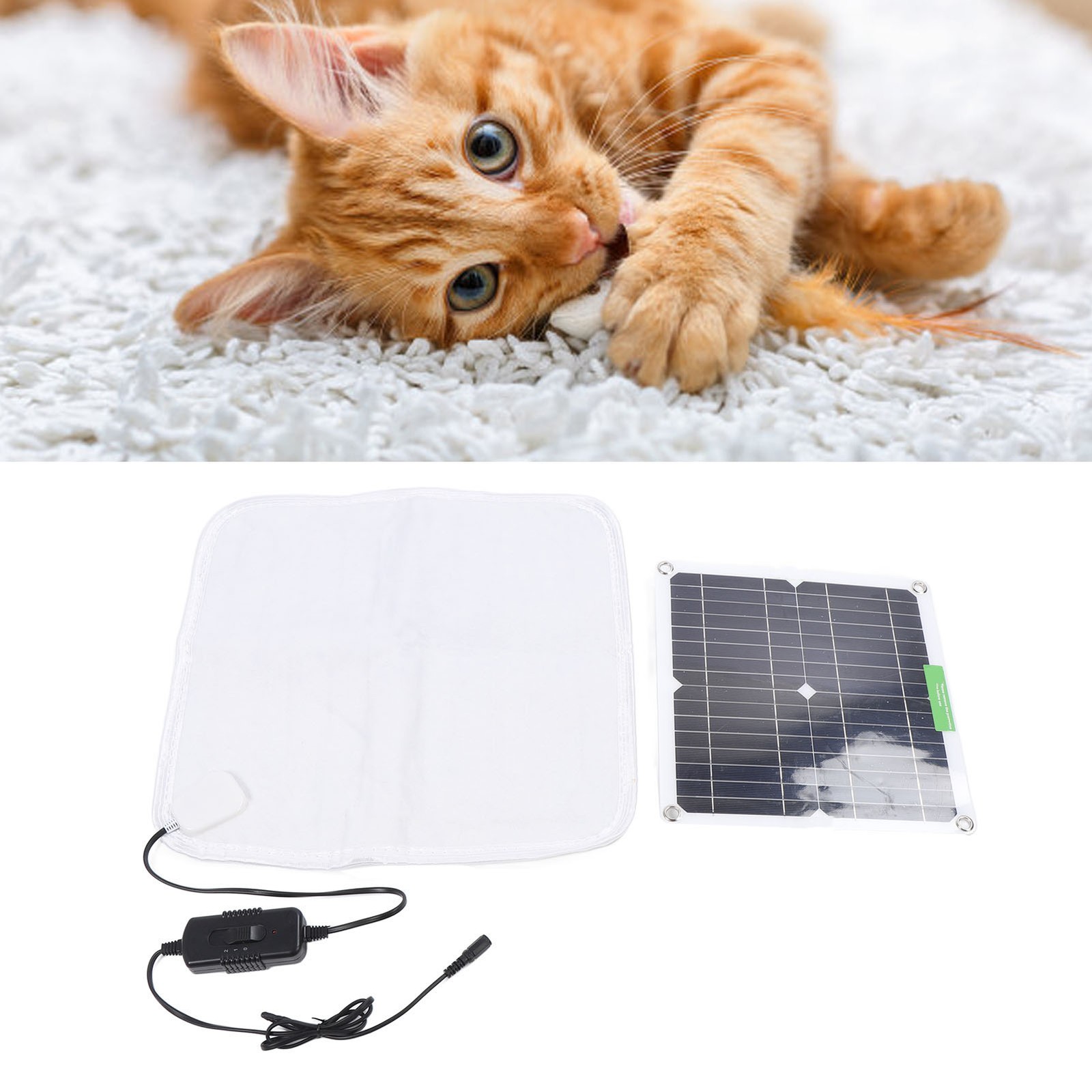 ­Solar Panel Heating Blanket 12V 50W Rapid Uniform Heating Soft Pet Heating Pad