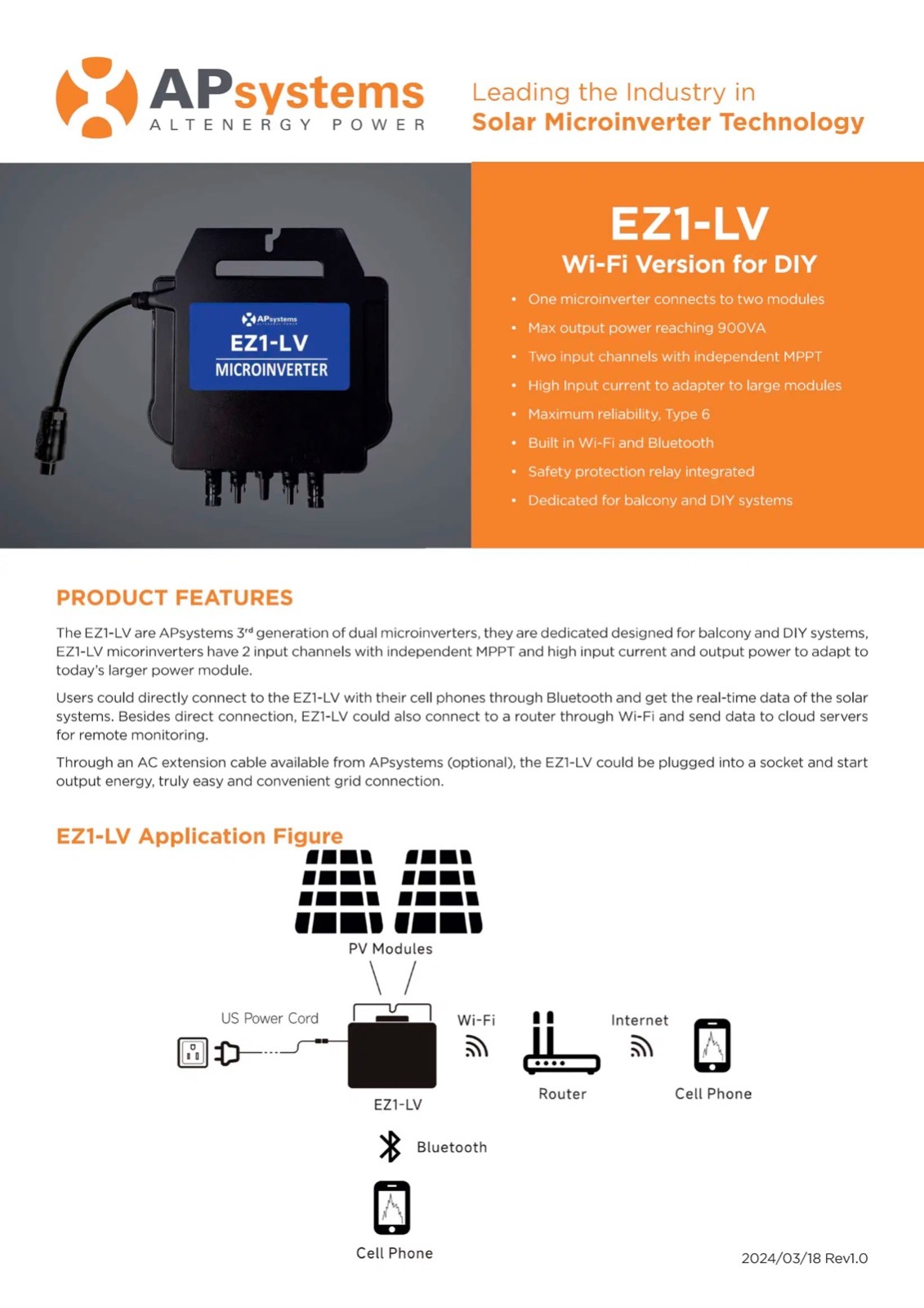 Plug-in Balcony Solar 260-watt Kit with 120-volt UL-listed microinverter